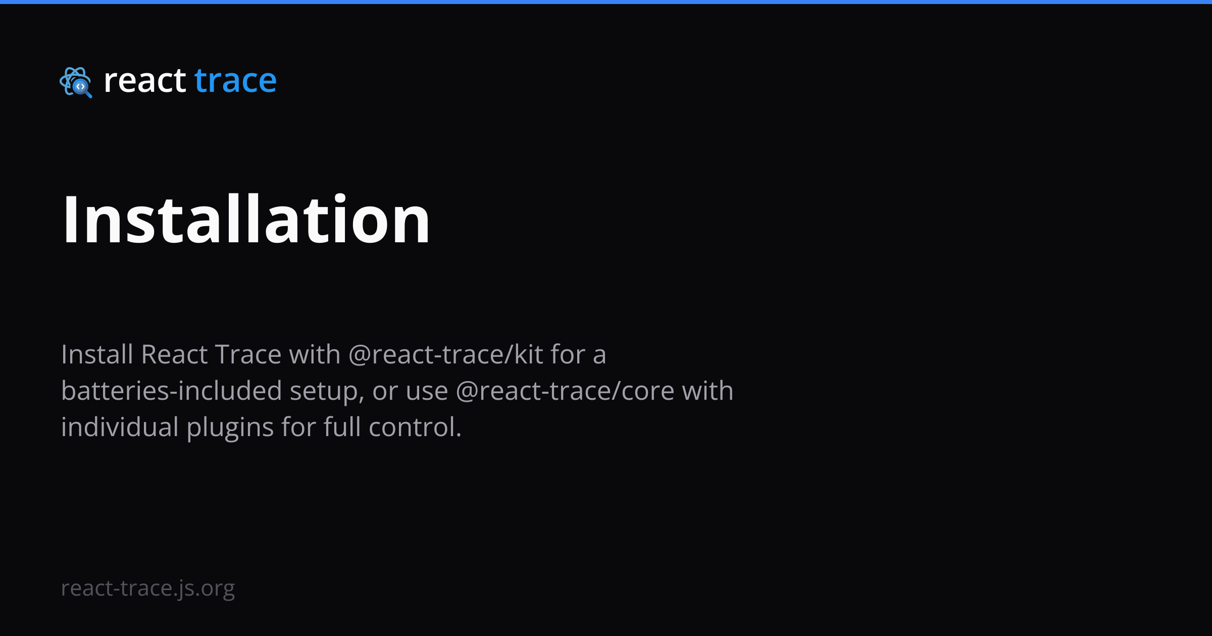 Installation - React Trace